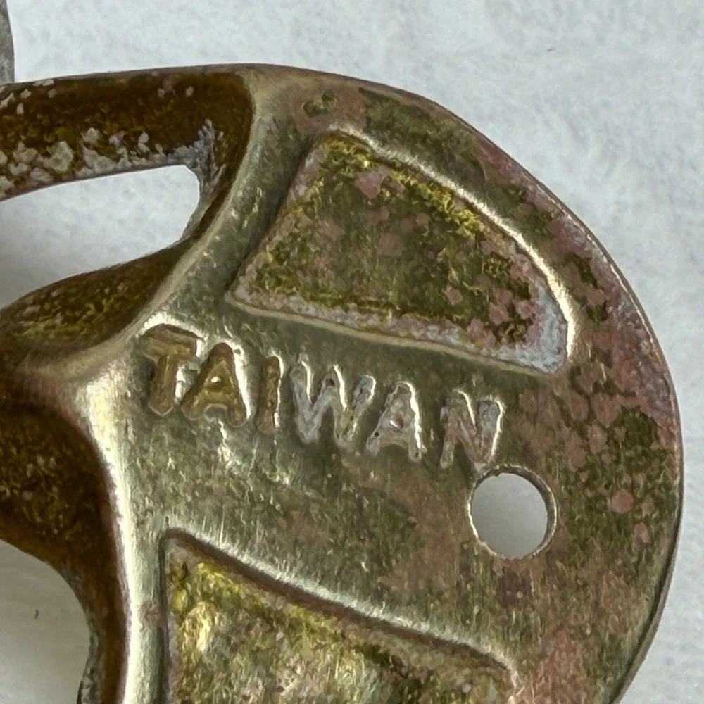 Vintage Coca-Cola Wall Mounted Bottle Opener Brass Tone Metal Taiwan with Screws